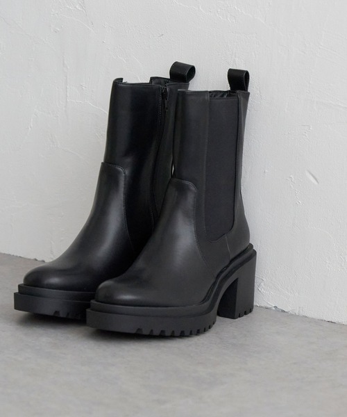 notch.(ノッチ)の「配色サイドゴアブーツ(ブーツ・レディース・ブラック/ブラウン/オフホワイト・M/L)」の2枚目の写真