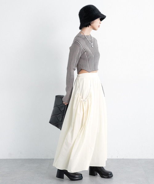PAGEBOY（ページボーイ）の「サイドギャザーポケットスカート（スカート・レディース・オフホワイト/ベージュ/ブラック・FREE）」の7枚目の写真