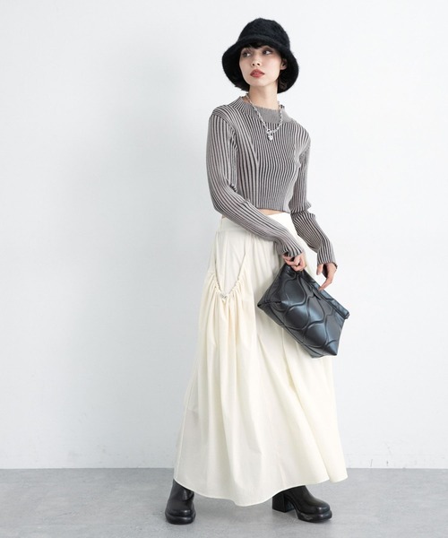 PAGEBOY（ページボーイ）の「サイドギャザーポケットスカート（スカート・レディース・オフホワイト/ベージュ/ブラック・FREE）」の9枚目の写真