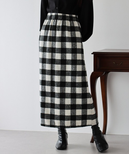 BLUEEAST（ブルーイースト）の「チェックロングタイトスカート（スカート・レディース・ブラック系/ブラウン系/ブラック/ブラウン・MEDIUM/LARGE）」の13枚目の写真