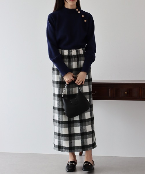 BLUEEAST（ブルーイースト）の「チェックロングタイトスカート（スカート・レディース・ブラック系/ブラウン系/ブラック/ブラウン・MEDIUM/LARGE）」の15枚目の写真