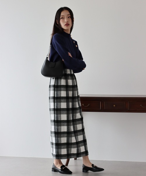 BLUEEAST（ブルーイースト）の「チェックロングタイトスカート（スカート・レディース・ブラック系/ブラウン系/ブラック/ブラウン・MEDIUM/LARGE）」の11枚目の写真
