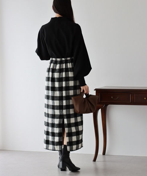 BLUEEAST（ブルーイースト）の「チェックロングタイトスカート（スカート・レディース・ブラック系/ブラウン系/ブラック/ブラウン・MEDIUM/LARGE）」の22枚目の写真