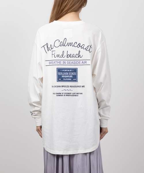UNDERWRAPS(アンダーラップス)の「UNDERWRAPS アンダーラップス 刺繍切り替え長袖Tシャツ(Tシャツ/カットソー・レディース・ブラック/ホワイト/ピンク・フリー)」の7枚目の写真
