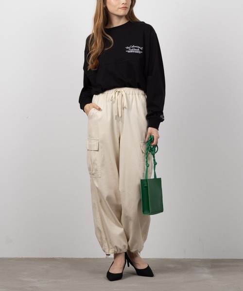 UNDERWRAPS(アンダーラップス)の「UNDERWRAPS アンダーラップス 刺繍切り替え長袖Tシャツ(Tシャツ/カットソー・レディース・ブラック/ホワイト/ピンク・フリー)」の8枚目の写真
