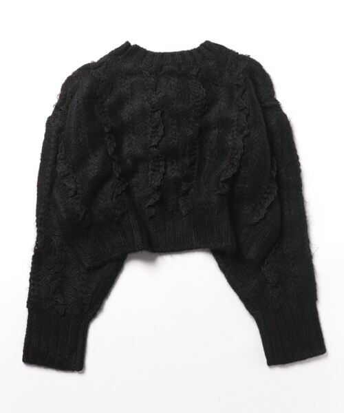 LOWRYS FARM（ローリーズファーム）の「レースフリルニット　971917（ニット/セーター・レディース・ブラック/オフホワイト/ピンク・FREE）」の12枚目の写真