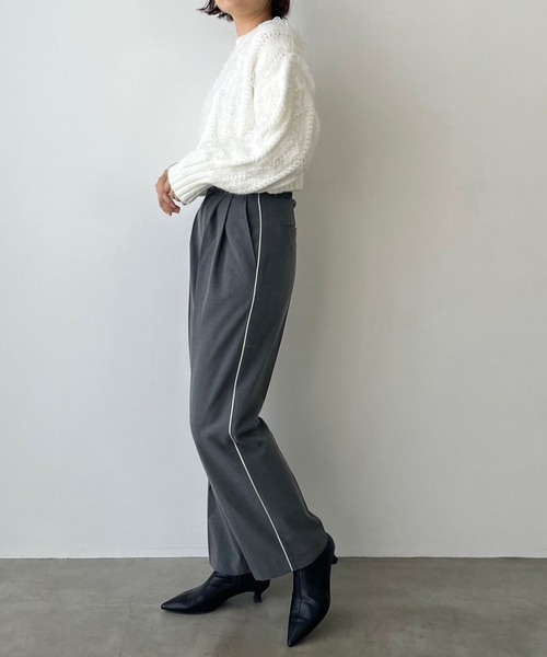 LOWRYS FARM（ローリーズファーム）の「レースフリルニット　971917（ニット/セーター・レディース・ブラック/オフホワイト/ピンク・FREE）」の9枚目の写真