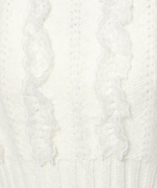 LOWRYS FARM（ローリーズファーム）の「レースフリルニット　971917（ニット/セーター・レディース・ブラック/オフホワイト/ピンク・FREE）」の20枚目の写真
