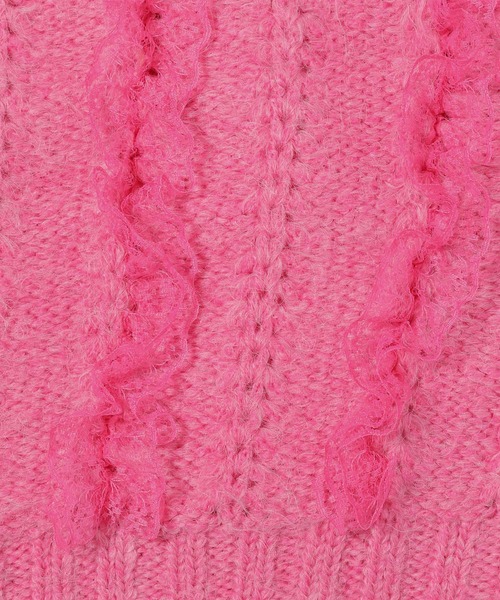 LOWRYS FARM（ローリーズファーム）の「レースフリルニット　971917（ニット/セーター・レディース・ブラック/オフホワイト/ピンク・FREE）」の21枚目の写真