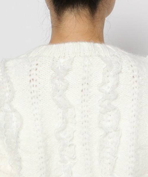 LOWRYS FARM（ローリーズファーム）の「レースフリルニット　971917（ニット/セーター・レディース・ブラック/オフホワイト/ピンク・FREE）」の18枚目の写真