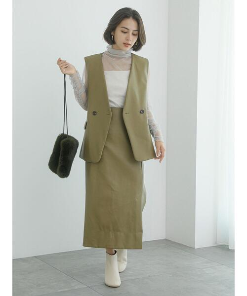 Te chichi（テチチ）の「エコレザーIラインスカート（スカート・レディース・ブラック/カーキ・M/S）」の15枚目の写真