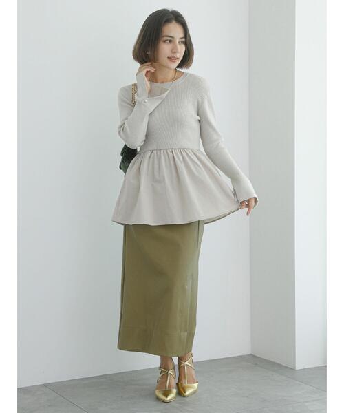 Te chichi（テチチ）の「エコレザーIラインスカート（スカート・レディース・ブラック/カーキ・M/S）」の16枚目の写真