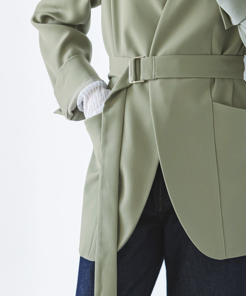 Noble ベルテッドノーカラージャケット Noble（ノーブル）の「ベルテッドイージープレーンジャケット（ノー