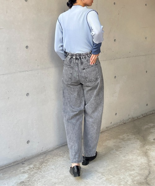 Thevon(ゼボン)の「袖先配色プリーツメロープルオーバー(Tシャツ/カットソー・レディース・チャコールグレー/ブルー/オリーブ/ベージュ/ライトベージュ・FREE)」の6枚目の写真