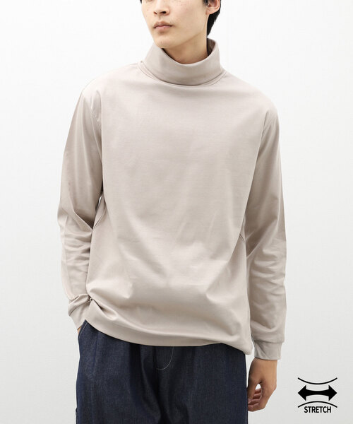 417 EDIFICE(フォーワンセブンエディフィス)の「【Made in Japan】ポンチ タートルネック(Tシャツ/カットソー・メンズ・ホワイト/チャコールグレー/ベージュ/ブラック・SMALL/MEDIUM/LARGE)」の4枚目の写真
