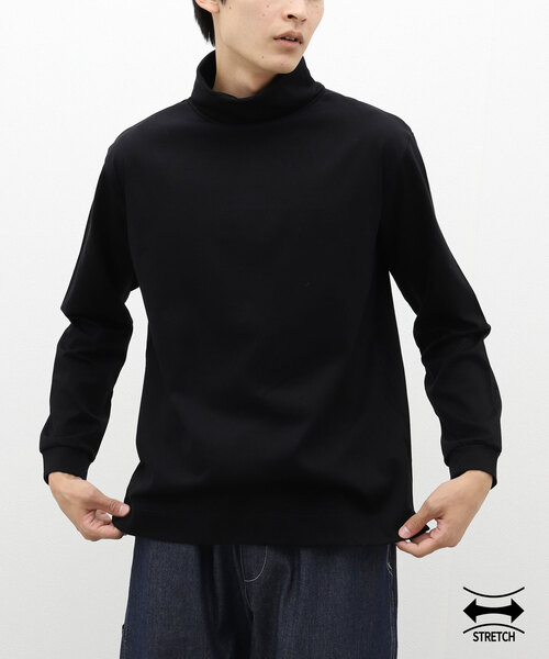 417 EDIFICE(フォーワンセブンエディフィス)の「【Made in Japan】ポンチ タートルネック(Tシャツ/カットソー・メンズ・ホワイト/チャコールグレー/ベージュ/ブラック・SMALL/MEDIUM/LARGE)」の2枚目の写真
