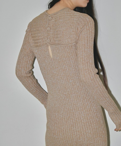 TODAYFUL（トゥデイフル）の「ミックスブークレニットドレス（ワンピース・レディース・チャコールグレー/ベージュ・36inch/38inch）」の9枚目の写真