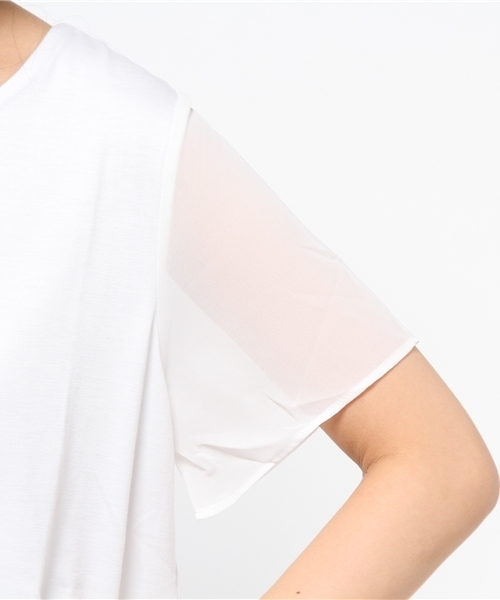 OUTLET(アウトレット)の「【Ciaopanic】布帛×TR天竺ドッキングプルオーバー(Tシャツ/カットソー・レディース・オフホワイト/ホワイト/グレー・FREE)」の8枚目の写真