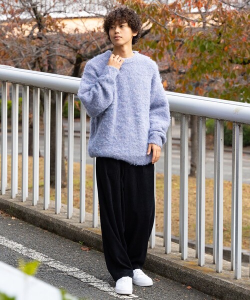 BEAMS HEART（ビームスハート）の「BEAMS HEART / シャギー メランジ クルーネック ニット（ニット/セーター・メンズ・グリーン系その他/ブルー系その他・MEDIUM/SMALL/LARGE）」の3枚目の写真