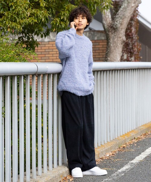 BEAMS HEART（ビームスハート）の「BEAMS HEART / シャギー メランジ クルーネック ニット（ニット/セーター・メンズ・グリーン系その他/ブルー系その他・MEDIUM/SMALL/LARGE）」の4枚目の写真