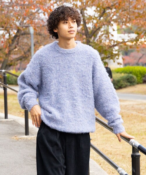 BEAMS HEART（ビームスハート）の「BEAMS HEART / シャギー メランジ クルーネック ニット（ニット/セーター・メンズ・グリーン系その他/ブルー系その他・MEDIUM/SMALL/LARGE）」の5枚目の写真