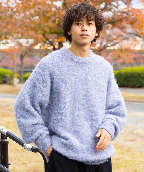 BEAMS HEART（ビームスハート）の「BEAMS HEART / シャギー メランジ クルーネック ニット（ニット/セーター・メンズ・グリーン系その他/ブルー系その他・MEDIUM/SMALL/LARGE）」の6枚目の写真