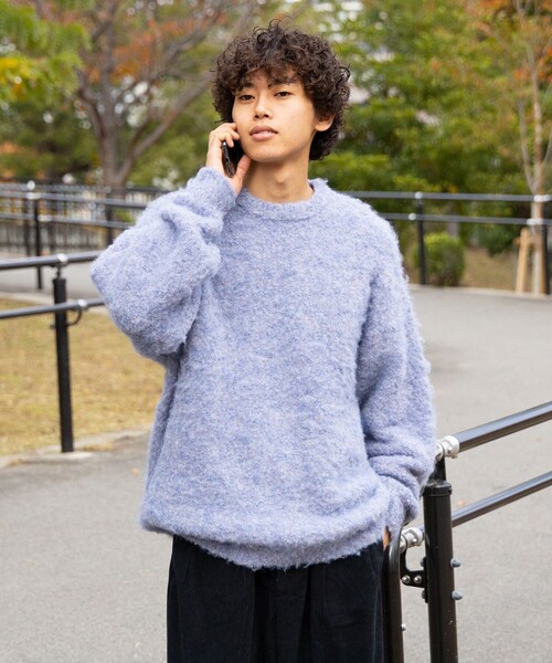 BEAMS HEART（ビームスハート）の「BEAMS HEART / シャギー メランジ クルーネック ニット（ニット/セーター・メンズ・グリーン系その他/ブルー系その他・MEDIUM/SMALL/LARGE）」の7枚目の写真