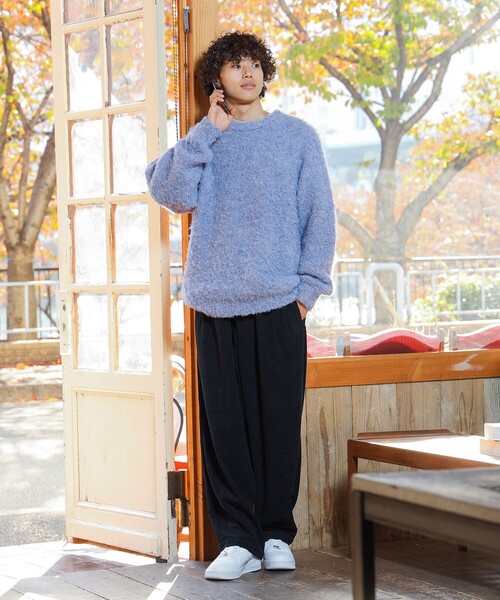 BEAMS HEART（ビームスハート）の「BEAMS HEART / シャギー メランジ クルーネック ニット（ニット/セーター・メンズ・グリーン系その他/ブルー系その他・MEDIUM/SMALL/LARGE）」の8枚目の写真