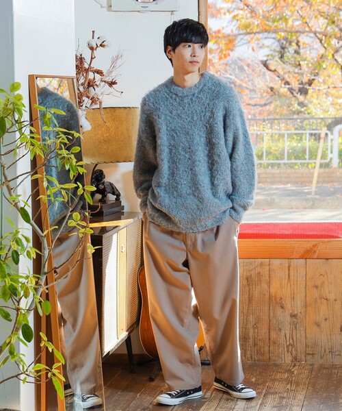 BEAMS HEART（ビームスハート）の「BEAMS HEART / シャギー メランジ クルーネック ニット（ニット/セーター・メンズ・グリーン系その他/ブルー系その他・MEDIUM/SMALL/LARGE）」の16枚目の写真