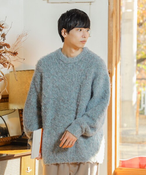 BEAMS HEART（ビームスハート）の「BEAMS HEART / シャギー メランジ クルーネック ニット（ニット/セーター・メンズ・グリーン系その他/ブルー系その他・MEDIUM/SMALL/LARGE）」の17枚目の写真
