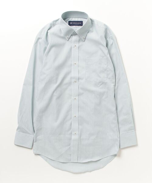 TOKYO SHIRTS(トウキョウシャツ)の「形態安定ノーアイロン ボタンダウン 長袖ビジネスワイシャツ(ビジネスシャツ・メンズ・グリーン・首回り39cm-裄丈80cm/首回り39cm-裄丈84cm/首回り41cm-裄丈82cm/首回り41cm-裄丈86cm/首回り43cm-裄丈82cm/首回り37cm-裄丈80cm/首回り42cm-裄丈82cm/首回り43cm-裄丈86cm/首回り42cm-裄丈86cm/首回り37cm-裄丈84cm)」の5枚目の写真