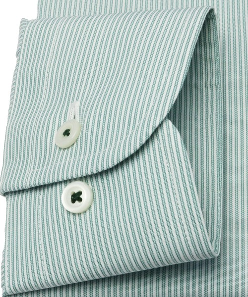 TOKYO SHIRTS(トウキョウシャツ)の「形態安定ノーアイロン ボタンダウン 長袖ビジネスワイシャツ(ビジネスシャツ・メンズ・グリーン・首回り39cm-裄丈80cm/首回り39cm-裄丈84cm/首回り41cm-裄丈82cm/首回り41cm-裄丈86cm/首回り43cm-裄丈82cm/首回り37cm-裄丈80cm/首回り42cm-裄丈82cm/首回り43cm-裄丈86cm/首回り42cm-裄丈86cm/首回り37cm-裄丈84cm)」の3枚目の写真