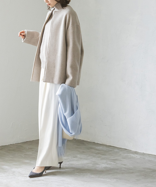 Noble（ノーブル）の「《追加》TRツイル裏起毛スラックスパンツ（スラックス・レディース・チャコールグレー/ホワイト/キャメル・34/36/38/40）」の9枚目の写真