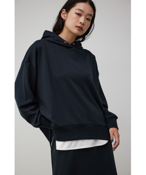AZUL by moussy(アズールバイマウジー)の「B-HEATオーバーサイズフーディー(パーカー・レディース・アイボリー/ブラック/ライトブルー・MEDIUM/SMALL)」の14枚目の写真
