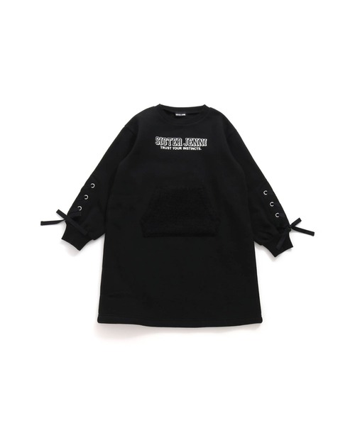 SISTER JENNI（SISTER JENNI）の「裏起毛ボアポケットワンピ（ワンピース・キッズ・グレー/ブラック・160cm/150cm/140cm/130cm）」の12枚目の写真