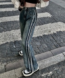 Burner | 【OKUOKU　0909】サイドライン デザイン デニムパンツ oku-bottom-714698603418-33 U(デニムパンツ)