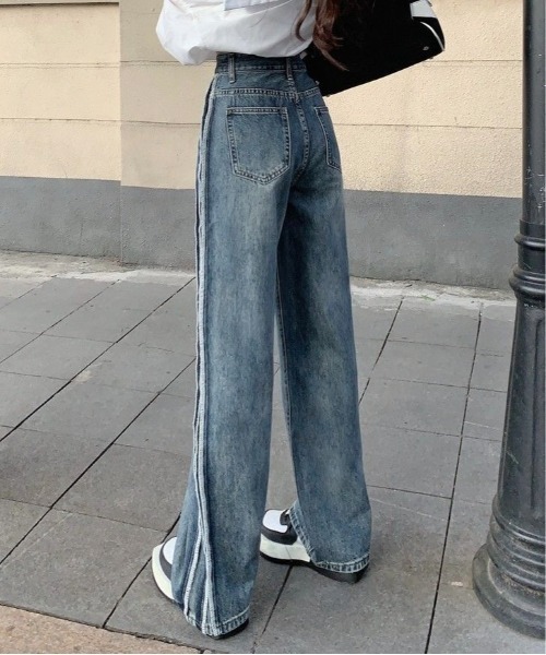 Burner(バーナー)の「【OKUOKU 0909】サイドライン デザイン デニムパンツ oku-bottom-714698603418-33 U(デニムパンツ・レディース・ブルー・S/M/L)」の8枚目の写真