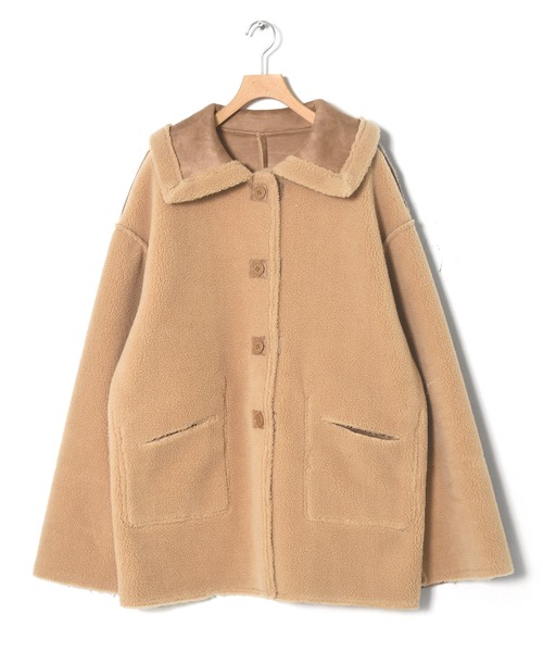 w closet（ダブルクローゼット）の「BIGカラーリバーシブルムートンコート（ムートンコート・レディース・ブラック/ライトベージュ/ベージュ・FREE）」の11枚目の写真