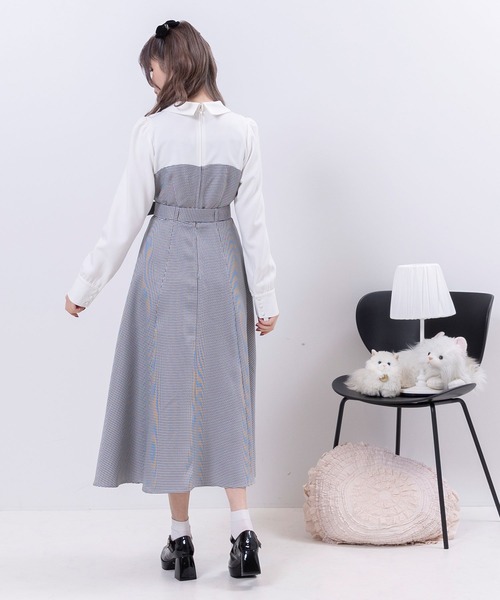 ボウタイドッキングワンピース apres jour（アプレジュール）の「ボウタイドッキングワンピース