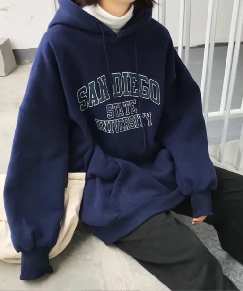 sevens（セブンズ）の「【sevens】カレッジロゴパーカー（パーカー・レディース・グレー/ブラック/ネイビー/レッド・FREE）」の3枚目の写真