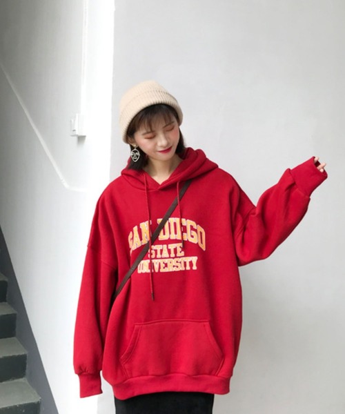 sevens（セブンズ）の「【sevens】カレッジロゴパーカー（パーカー・レディース・グレー/ブラック/ネイビー/レッド・FREE）」の4枚目の写真