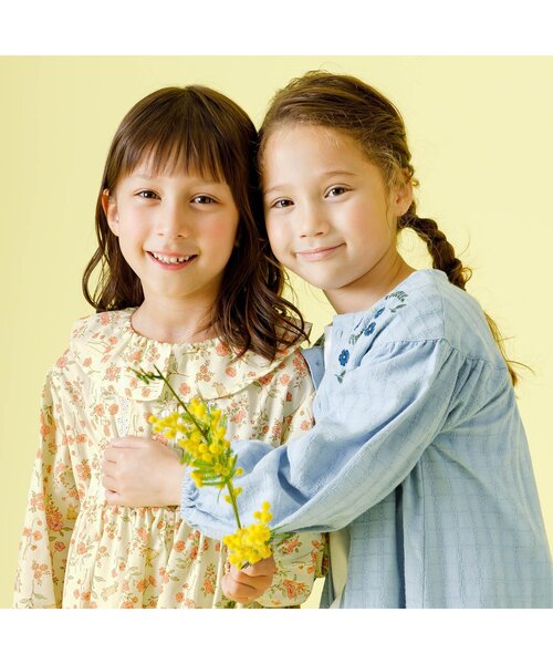 Seraph（セラフ）の「ラッフルカラーワンピース（ワンピース・キッズ・チェック/その他3/サックスブルー・90/100/110/120/80/130/95/140）」の7枚目の写真