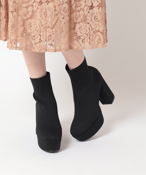 ESPERANZA(エスペランサ)の「【ラク盛り/ショートブーツ】リピーター続出/脚長美脚 厚底ニットショートブーツ(ブーツ・レディース・チョコ/ブラック系2・S/M/L/LL)」の18枚目の写真