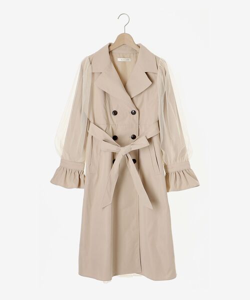 MAJESTIC LEGON（マジェスティックレゴン）の「チュールレイヤードトレンチコート（トレンチコート・レディース・ベージュ/アイボリー・SMALL/MEDIUM）」の22枚目の写真