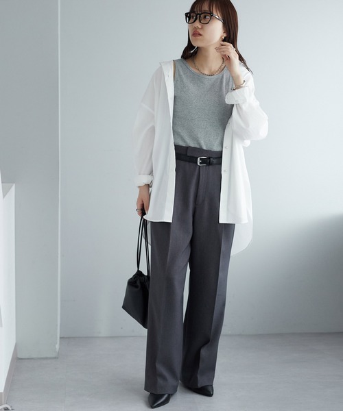 DISCOAT（ディスコート）の「リブタンクトップ（タンクトップ・レディース・グリーン/ブラック/オフホワイト/グレー・FREE）」の9枚目の写真