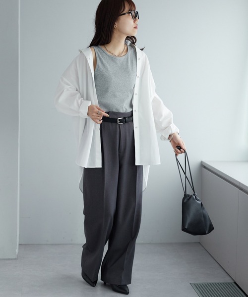 DISCOAT（ディスコート）の「リブタンクトップ（タンクトップ・レディース・グリーン/ブラック/オフホワイト/グレー・FREE）」の10枚目の写真