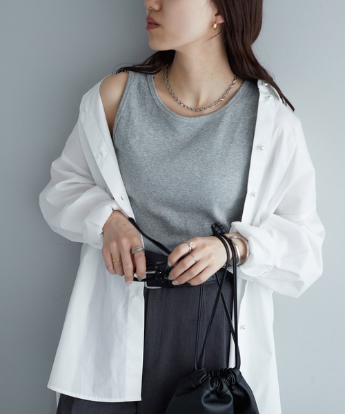 DISCOAT（ディスコート）の「リブタンクトップ（タンクトップ・レディース・グリーン/ブラック/オフホワイト/グレー・FREE）」の19枚目の写真