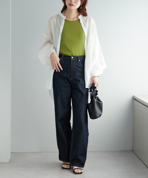 DISCOAT（ディスコート）の「リブタンクトップ（タンクトップ・レディース・グリーン/ブラック/オフホワイト/グレー・FREE）」の5枚目の写真