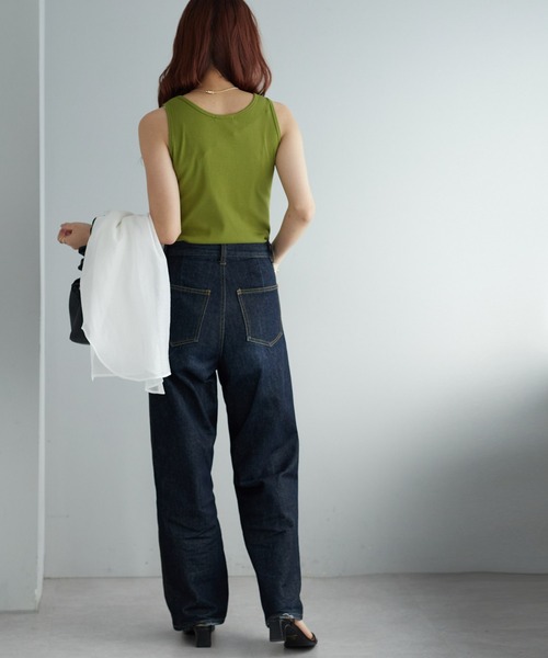 DISCOAT（ディスコート）の「リブタンクトップ（タンクトップ・レディース・グリーン/ブラック/オフホワイト/グレー・FREE）」の7枚目の写真