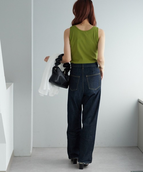 DISCOAT（ディスコート）の「リブタンクトップ（タンクトップ・レディース・グリーン/ブラック/オフホワイト/グレー・FREE）」の8枚目の写真